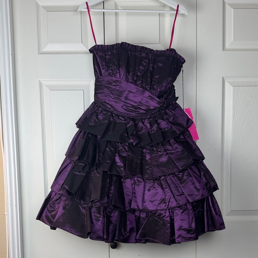 Betsy Johnson Y2K Layered Plum Dress Size 8